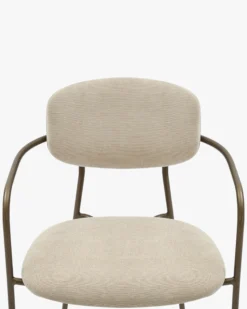 Lot de 2 chaises empilables, Beige déperlant & métal cuivré Aya