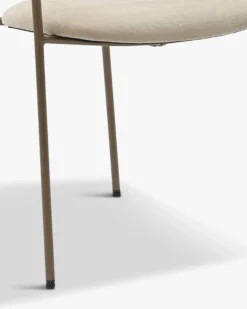 Lot de 2 chaises empilables, Beige déperlant & métal cuivré Aya