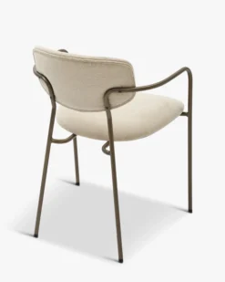 Lot de 2 chaises empilables, Beige déperlant & métal cuivré Aya
