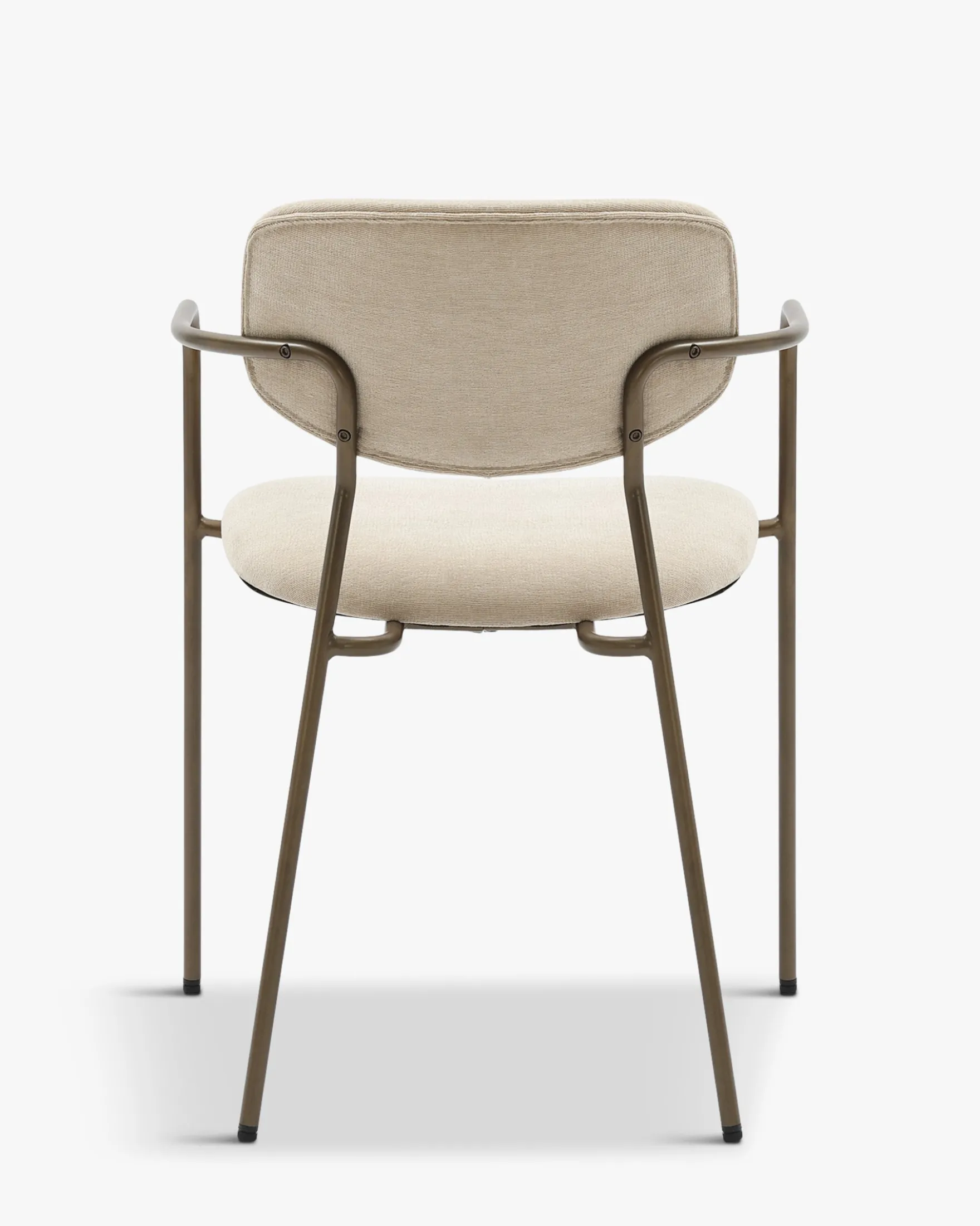 Lot de 2 chaises empilables, Beige déperlant & métal cuivré Aya