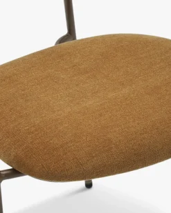 Lot de 2 chaises empilables, Marron ocre déperlant & métal cuivré Aya