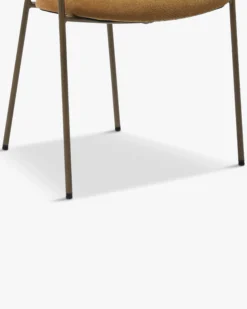 Lot de 2 chaises empilables, Marron ocre déperlant & métal cuivré Aya