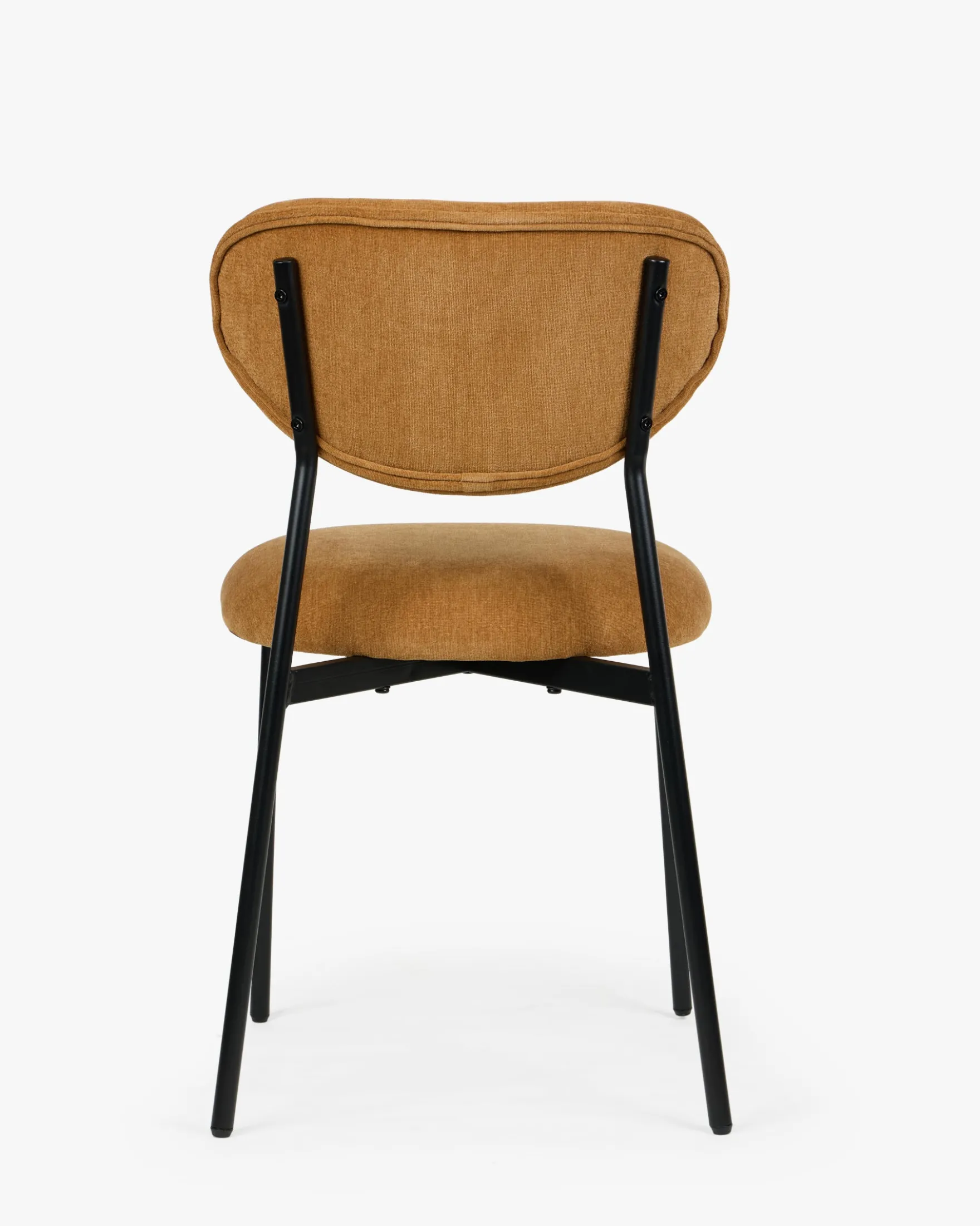 Lot de 2 chaises, Marron Ocre Sienne & Métal noir Nino