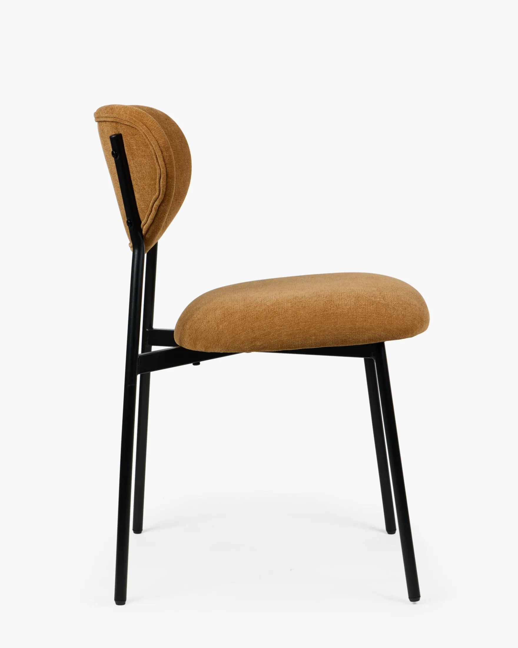 Lot de 2 chaises, Marron Ocre Sienne & Métal noir Nino