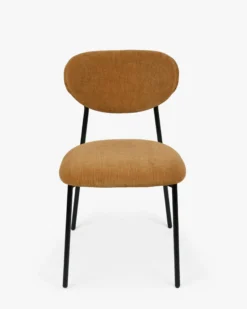 Lot de 2 chaises, Marron Ocre Sienne & Métal noir Nino