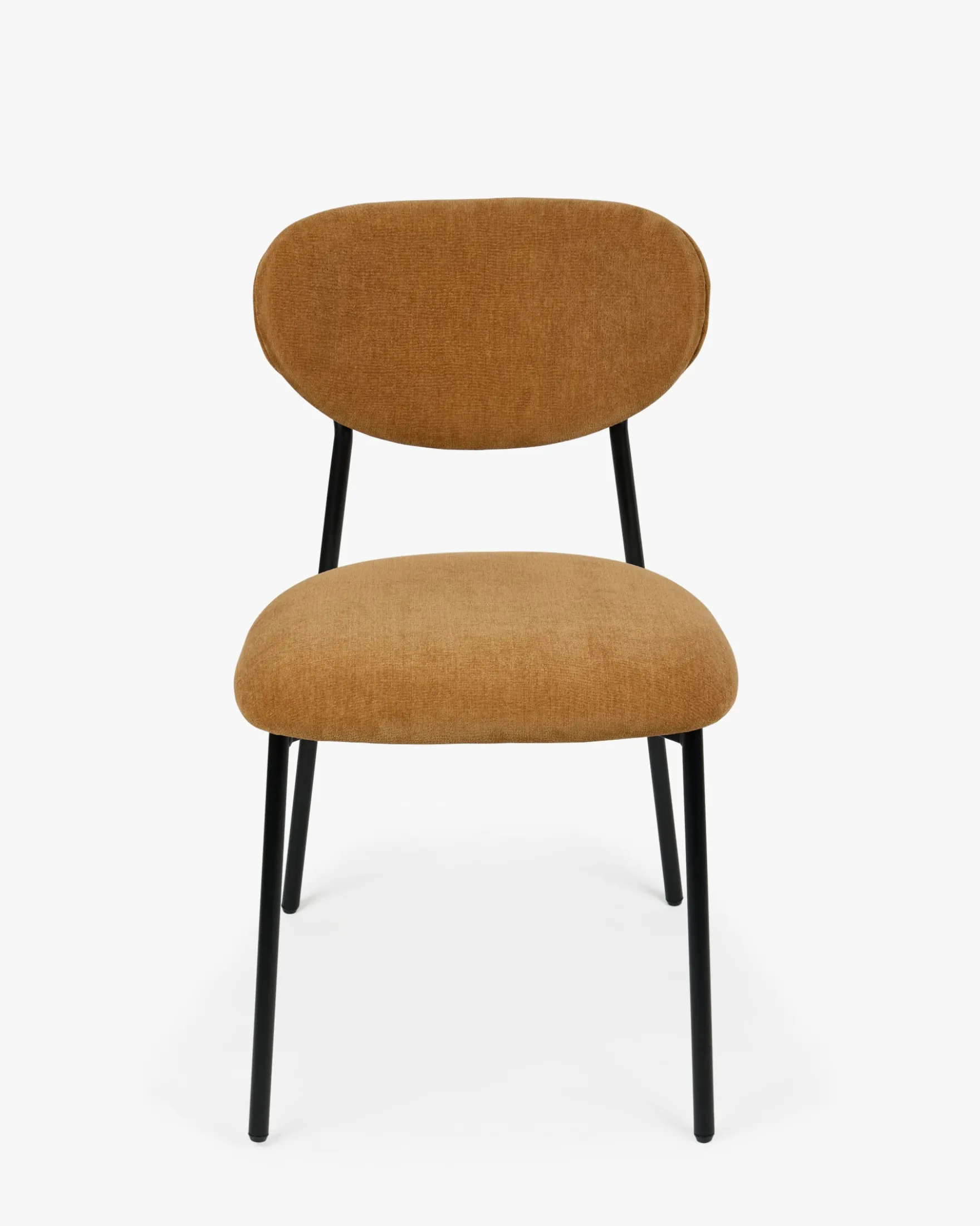 Lot de 2 chaises, Marron Ocre Sienne & Métal noir Nino