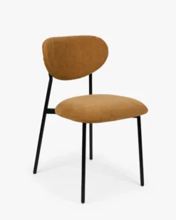 Lot de 2 chaises, Marron Ocre Sienne & Métal noir Nino