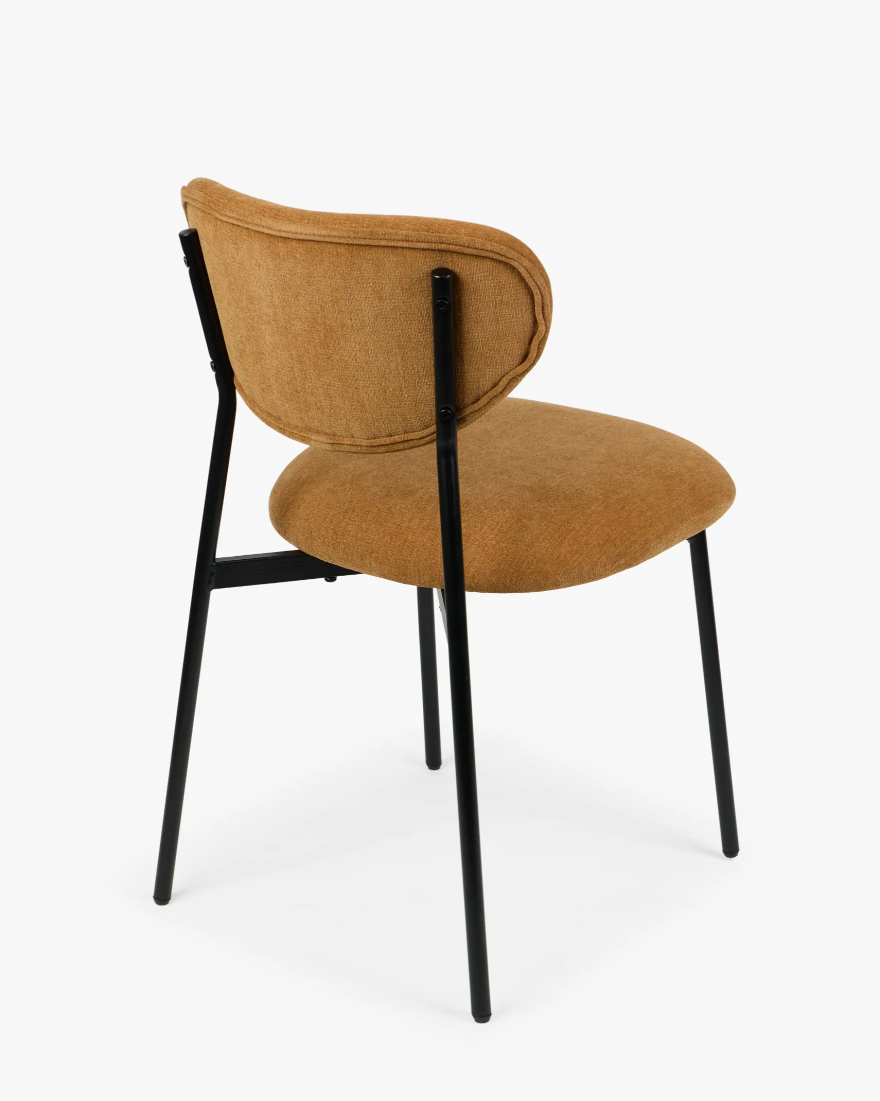 Lot de 2 chaises, Marron Ocre Sienne & Métal noir Nino