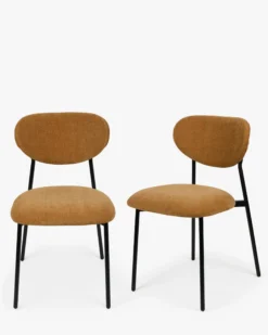 Lot de 2 chaises, Marron Ocre Sienne & Métal noir Nino
