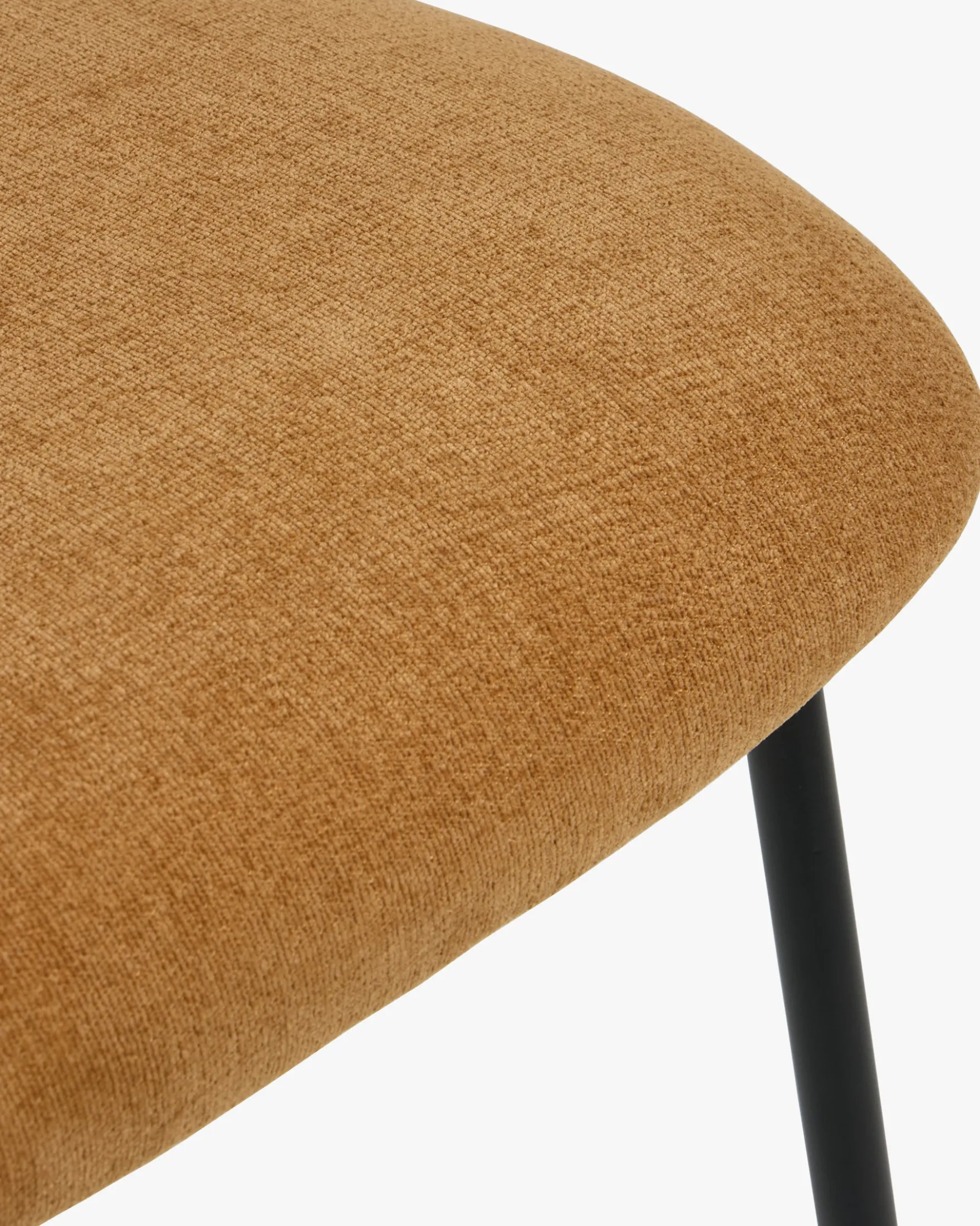 Lot de 2 chaises, Marron Ocre Sienne & Métal noir Nino
