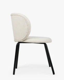 Lot de 2 chaises, Tweed Beige Pop-Corn & Métal noir Gabriella
