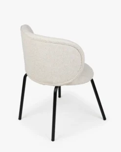 Lot de 2 chaises, Tweed Beige Pop-Corn & Métal noir Gabriella