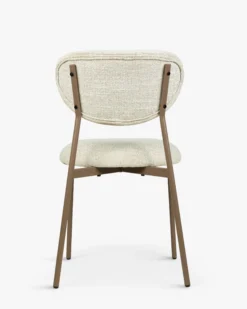 Lot de 2 chaises, Tweed Chenillé Beige & Métal cappuccino Nino