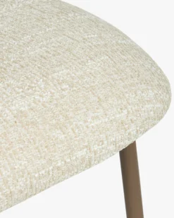 Lot de 2 chaises, Tweed Chenillé Beige & Métal cappuccino Nino