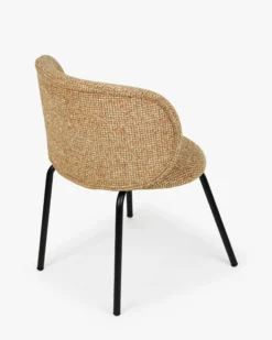 Lot de 2 chaises, Tweed Rouge Rouille et Beige & Métal noir Gabriella