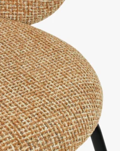 Lot de 2 chaises, Tweed Rouge Rouille et Beige & Métal noir Gabriella