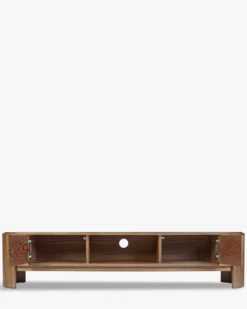 Meuble TV, Bois de frêne teinte noyer, L180 Elipse
