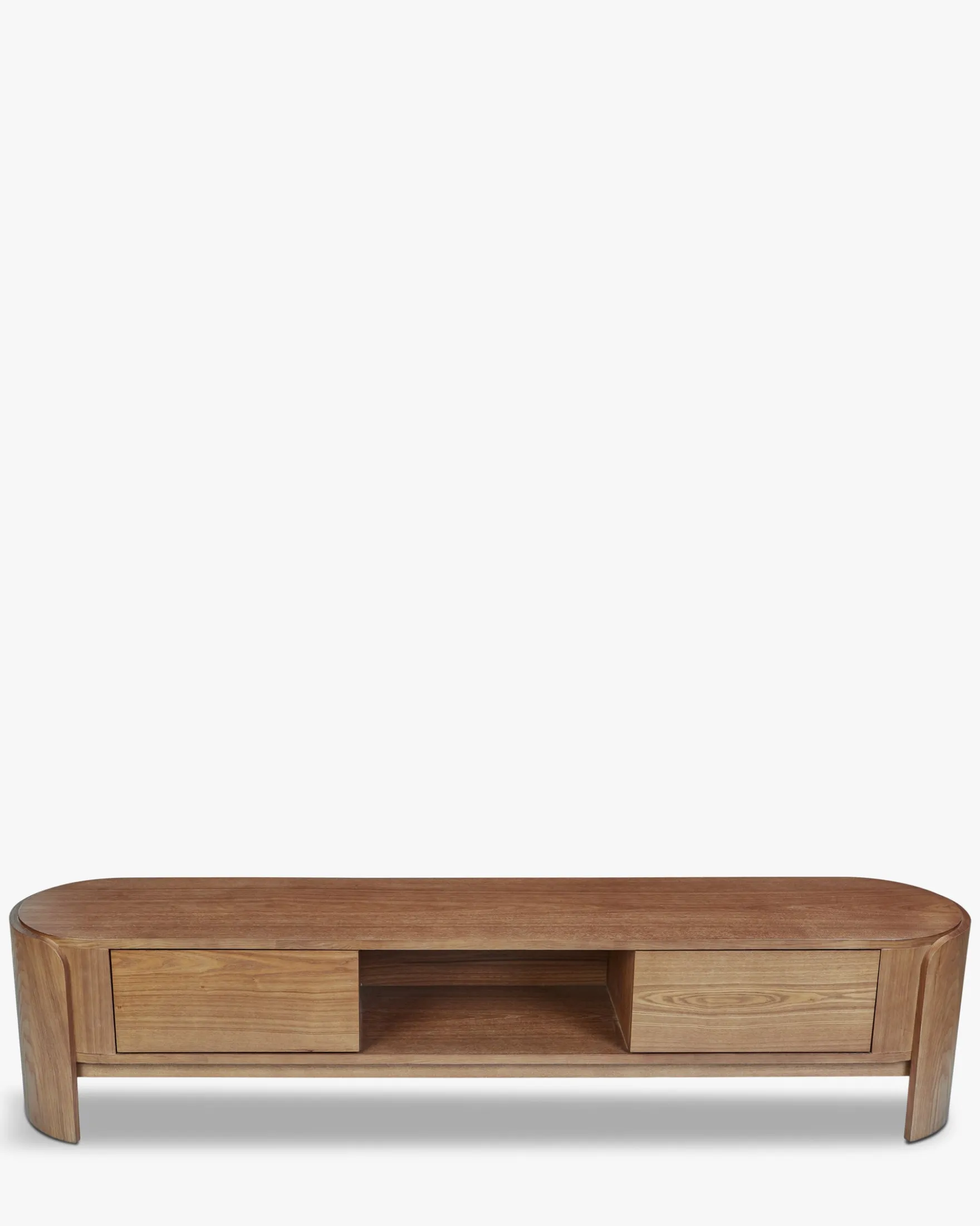 Meuble TV, Bois de frêne teinte noyer, L180 Elipse