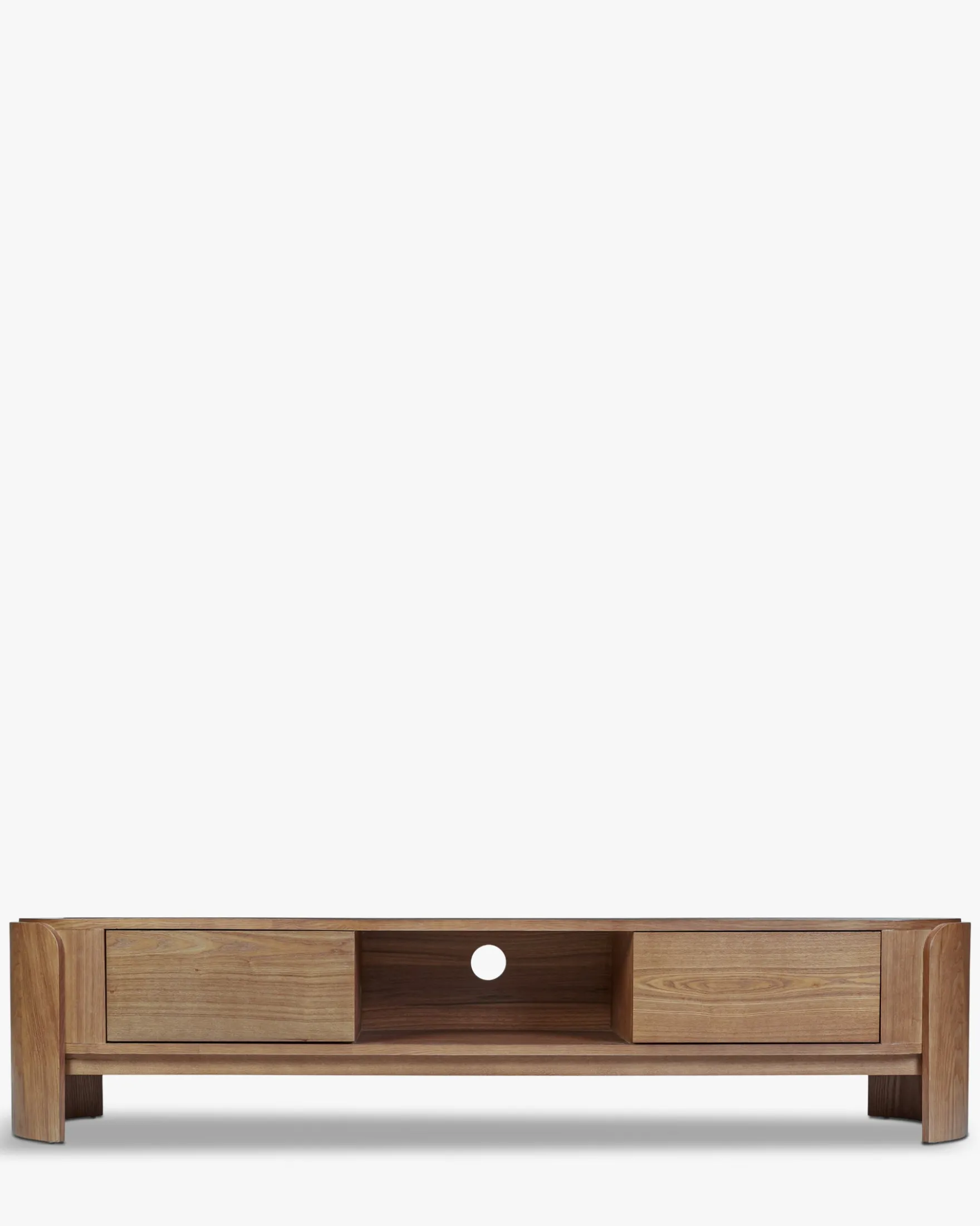 Meuble TV, Bois de frêne teinte noyer, L180 Elipse