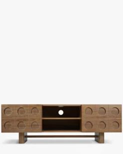 Meuble TV, Bois de frêne teinte noyer, L150 Cooper