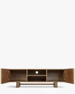 Meuble TV, Bois de frêne teinte noyer, L150 Cooper