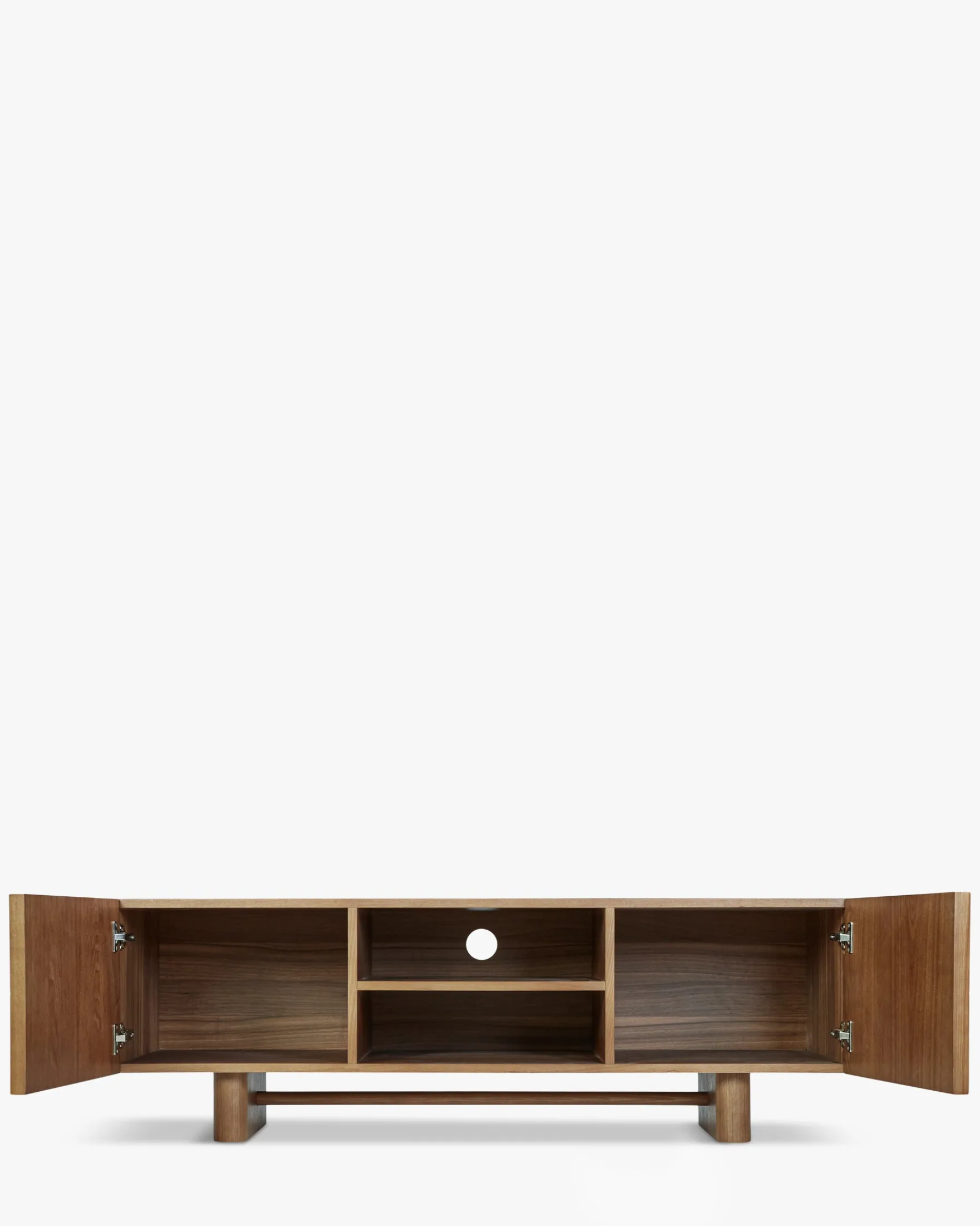 Meuble TV, Bois de frêne teinte noyer, L150 Cooper