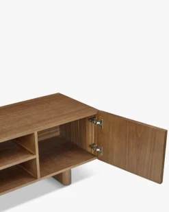 Meuble TV, Bois de frêne teinte noyer, L150 Cooper