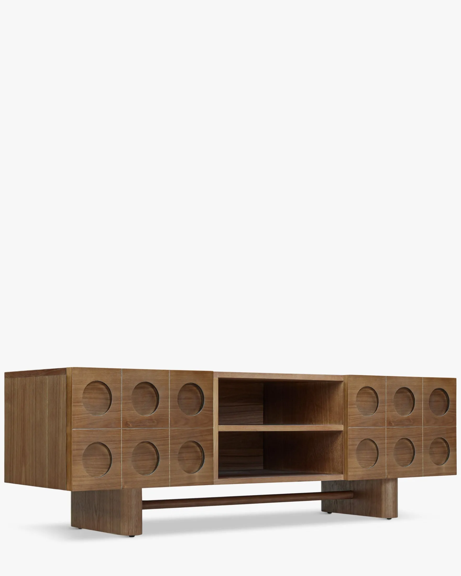 Meuble TV, Bois de frêne teinte noyer, L150 Cooper