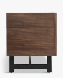 Meuble TV, Bois noyer & métal noir, L180 Stark