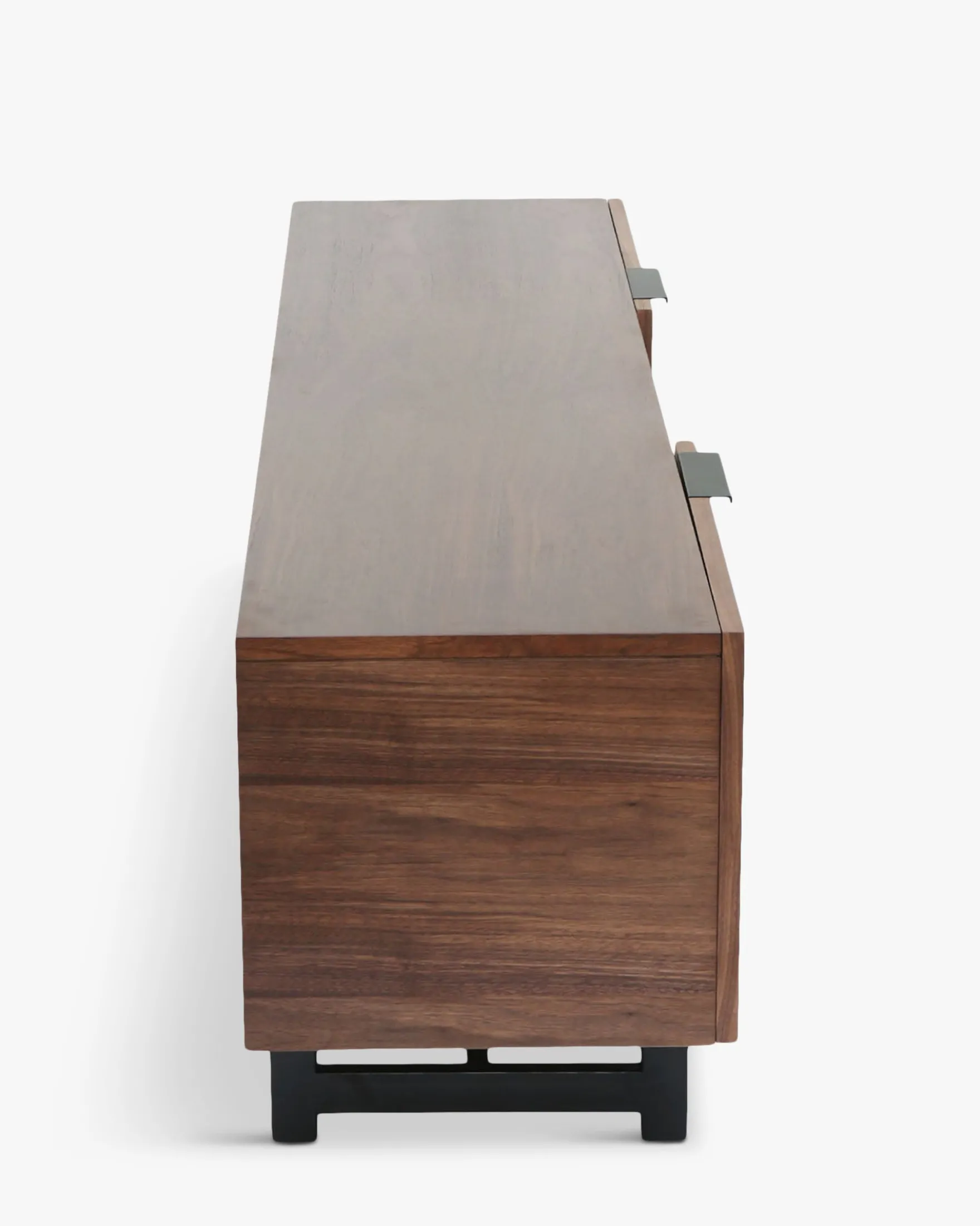 Meuble TV, Bois noyer & métal noir, L180 Stark