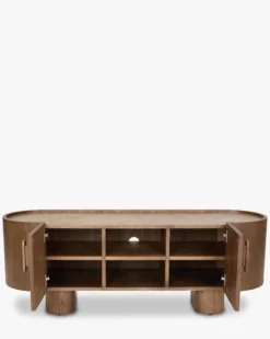 Meuble TV, Bois teinte noyer, L140 Lombok