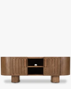 Meuble TV, Bois teinte noyer, L140 Lombok
