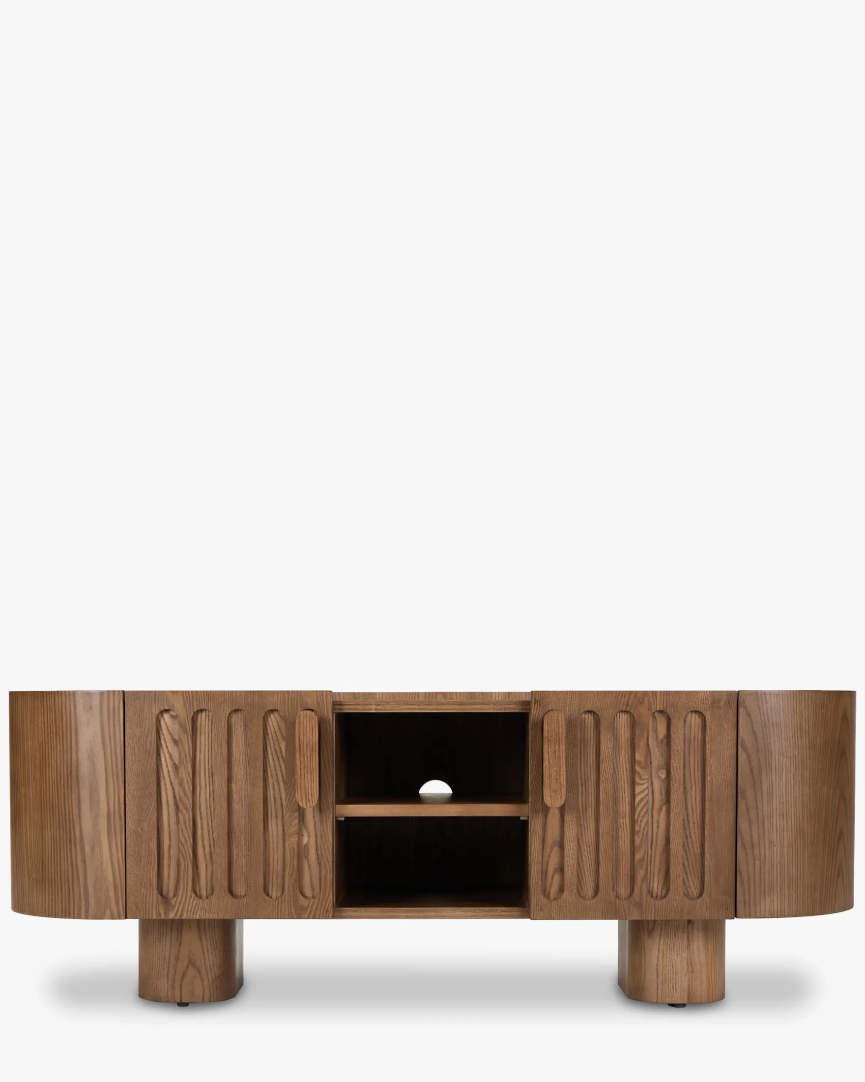 Meuble TV, Bois teinte noyer, L140 Lombok