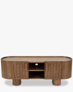 Meuble TV, Bois teinte noyer, L140 Lombok