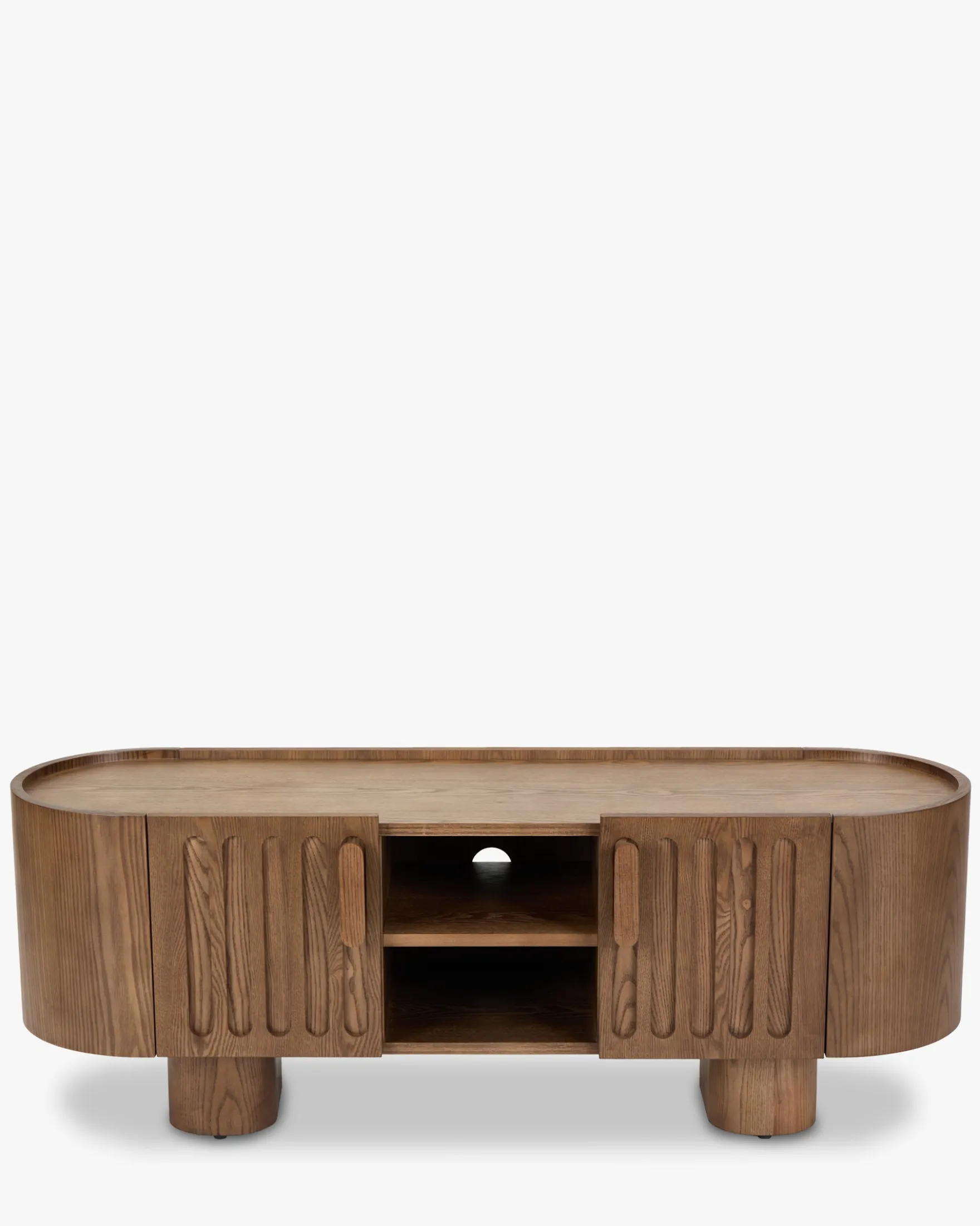 Meuble TV, Bois teinte noyer, L140 Lombok