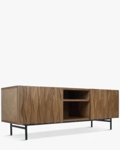 Meuble TV, Bois teinte noyer, L140 Ondula