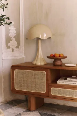 Meuble TV, Cannage naturel & bois blond, L160 Oxford