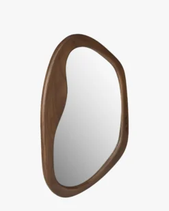 Miroir organique, Bois de Paulownia teinte noyer, H89,5 Nubia
