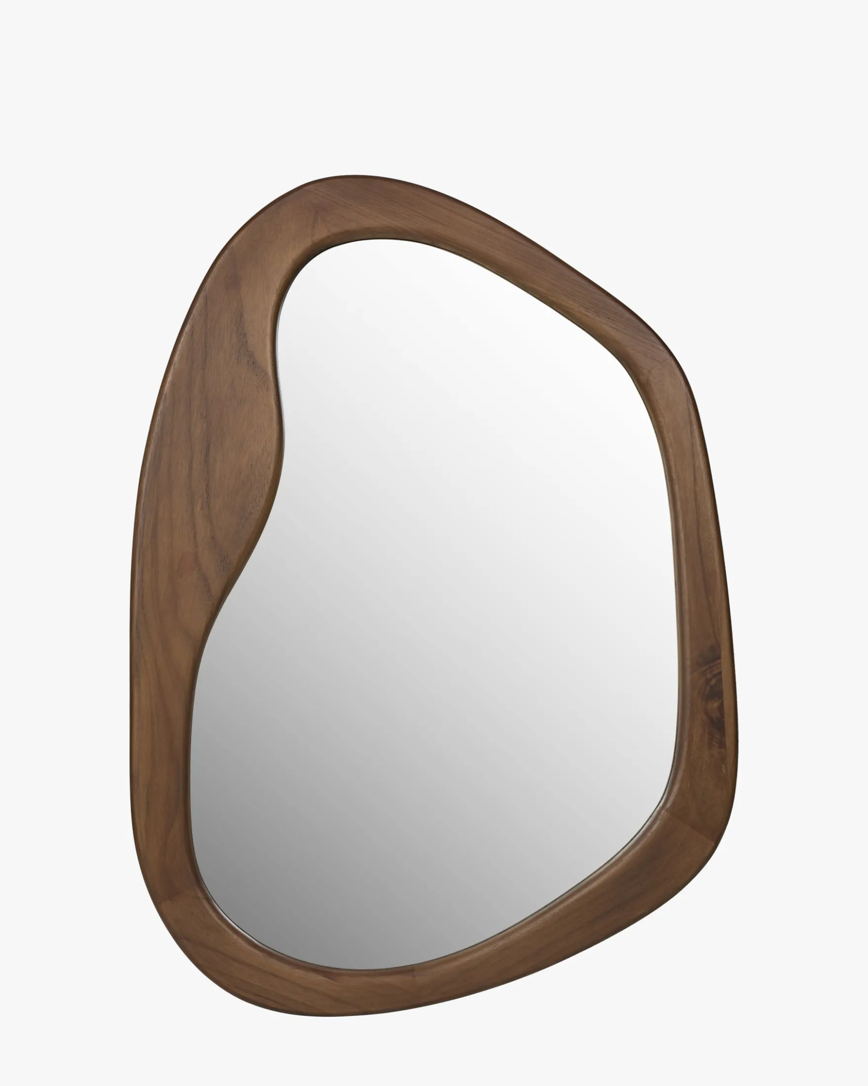 Miroir organique, Bois de Paulownia teinte noyer, H89,5 Nubia