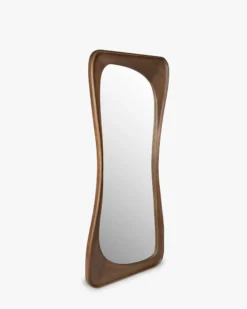 Miroir organique, Bois de Paulownia teinte noyer, H180 Kalahari