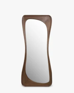 Miroir organique, Bois de Paulownia teinte noyer, H180 Kalahari