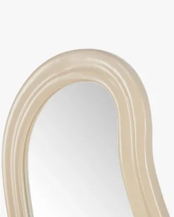 Miroir organique, Verre & bois beige, H92 Romy