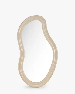 Miroir organique, Verre & bois beige, H92 Romy