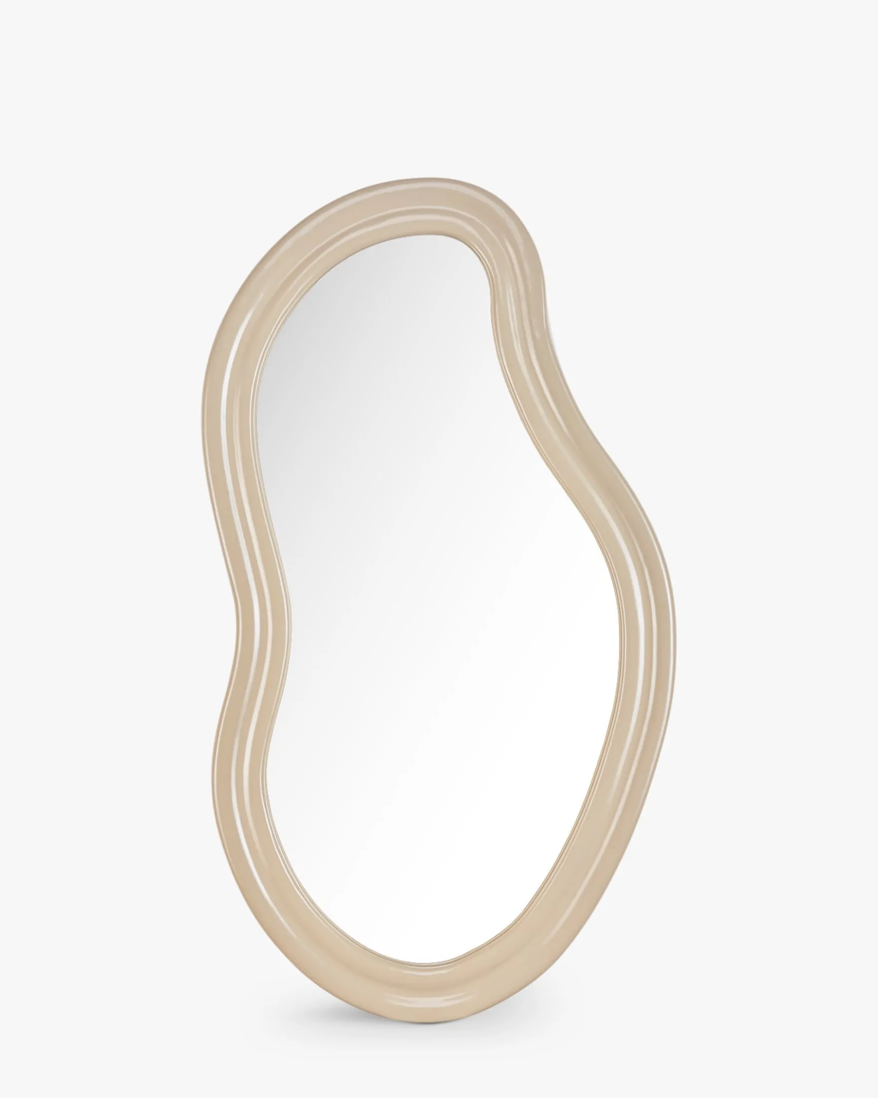 Miroir organique, Verre & bois beige, H92 Romy