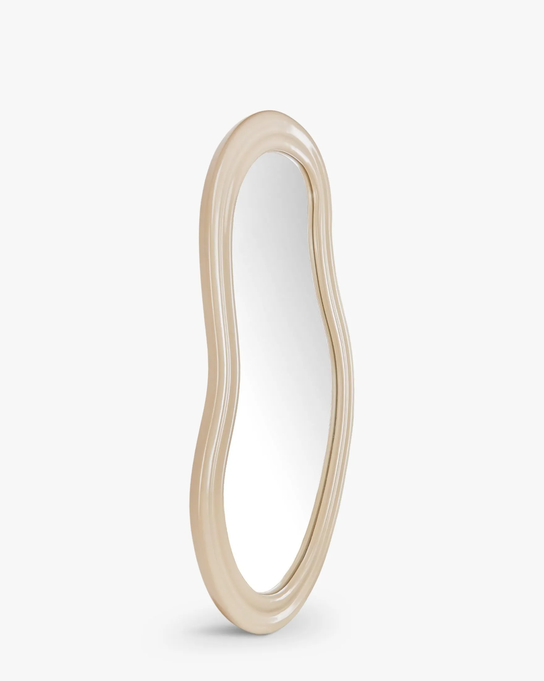 Miroir organique, Verre & bois beige, H92 Romy