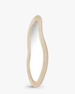 Miroir organique, Verre & bois beige, H92 Romy