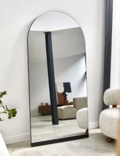 Miroir, Verre & métal noir, 185x90 Elle