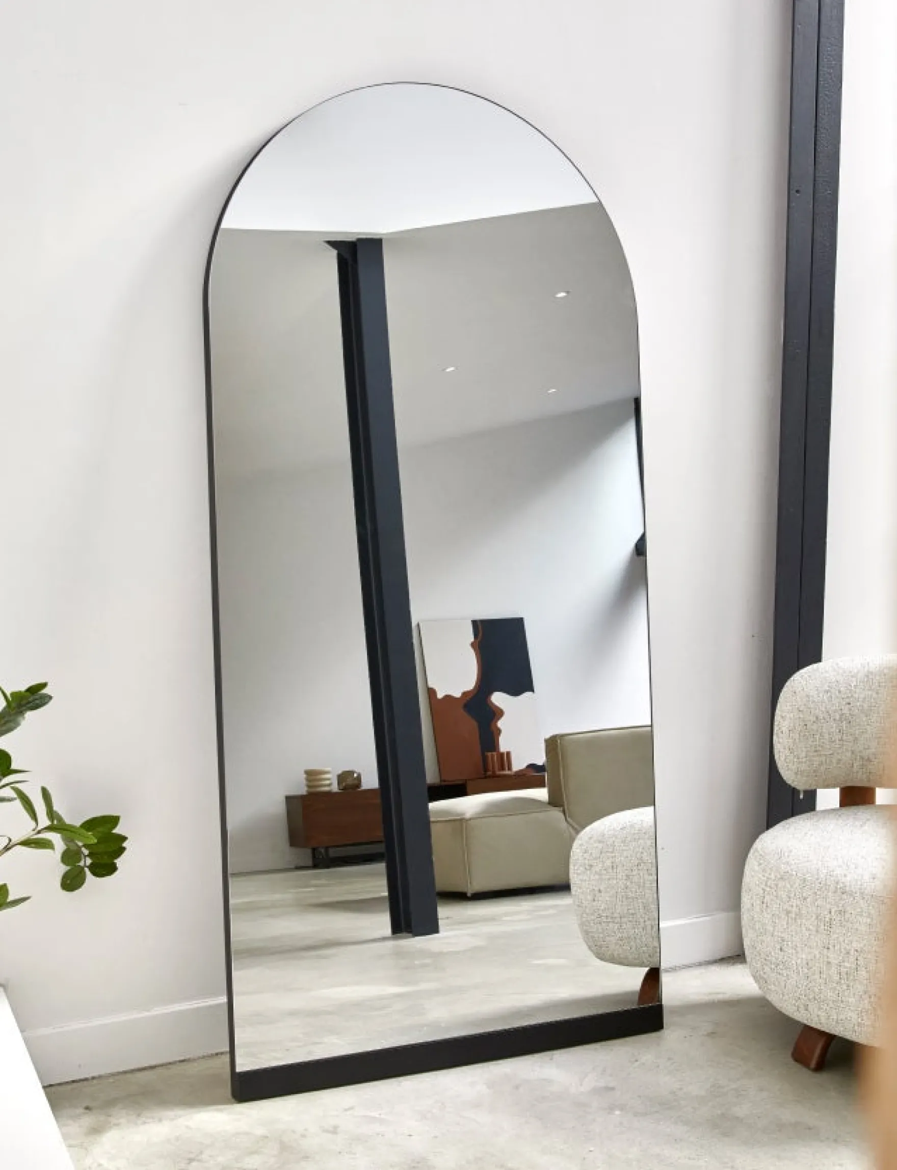 Miroir, Verre & métal noir, 185x90 Elle