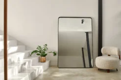 Miroir, Verre & métal noir, 180x120 Silence