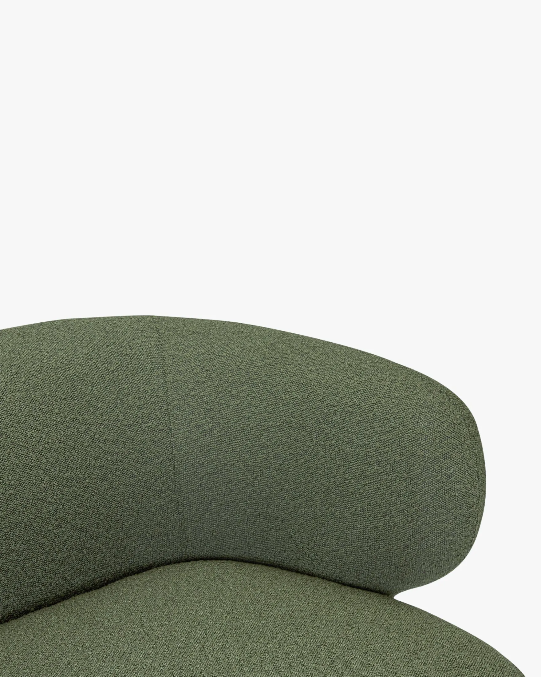 Méridienne accoudoir droite, Vert kaki bouclé, L200 Giulia
